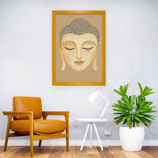 Buddha Face Mosaic Asian Style Poster | Wall Art for Home & Office | High-Quality Print - High-quality vinyl skin w