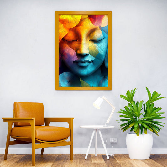 Buddha Leaves Asian Style Poster | Wall Art for Home & Office | High-Quality Print - High-quality vinyl skin wrap d