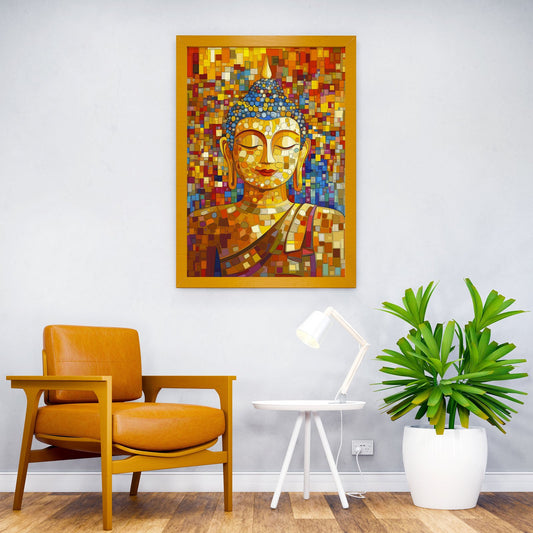 Buddha Mosaic Style Art Asian Style Poster | Wall Art for Home & Office | High-Quality Print - High-quality vinyl s