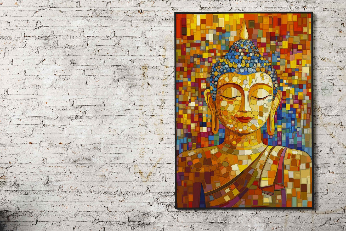 Buddha Mosaic Style Art Asian Style Poster | Wall Art for Home & Office | High-Quality Print