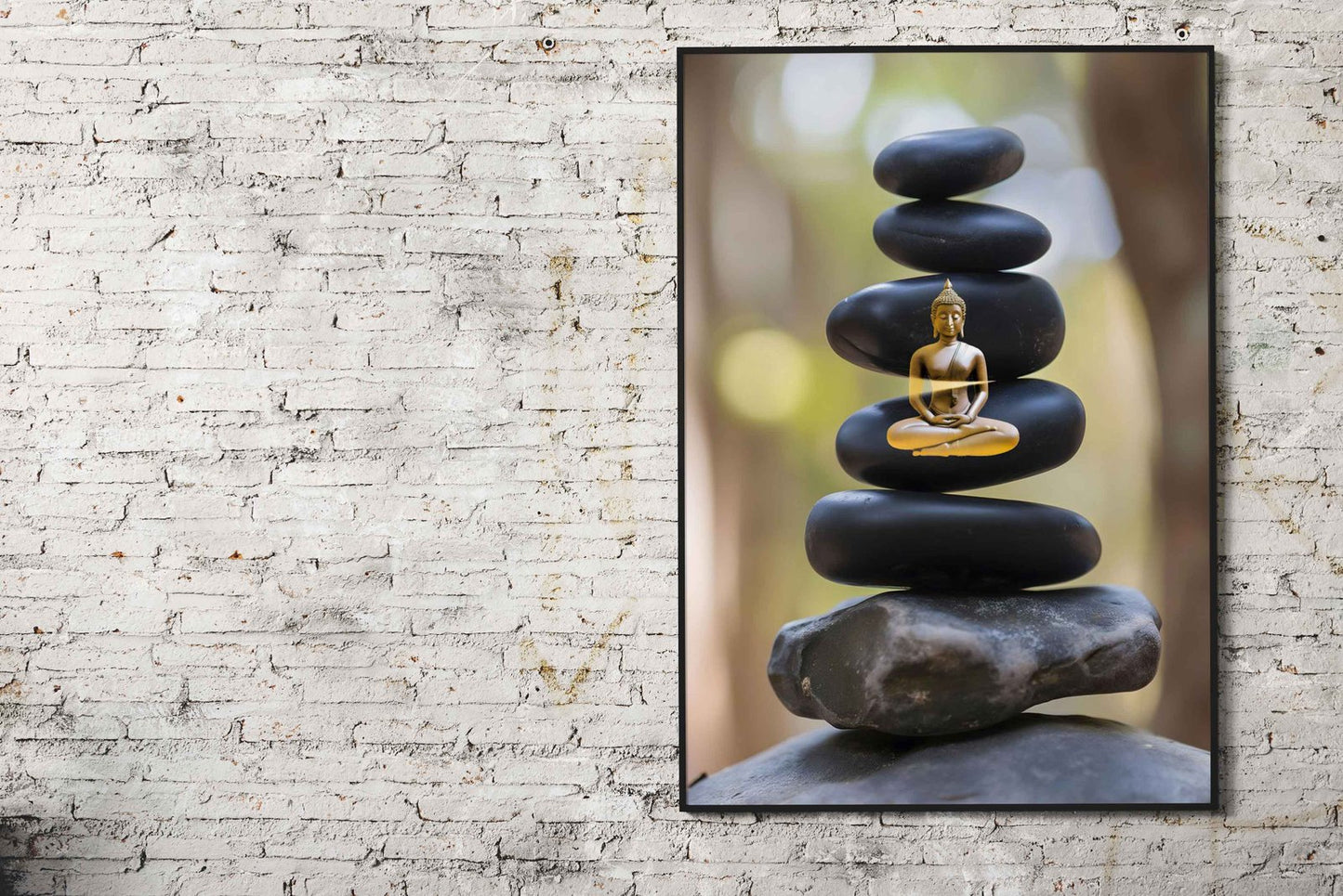 Buddha Rock balancing Asian Style Poster | Wall Art for Home & Office | High-Quality Print - High-quality vinyl ski