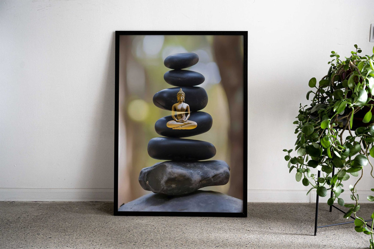 Buddha Rock balancing Asian Style Poster | Wall Art for Home & Office | High-Quality Print - High-quality vinyl ski