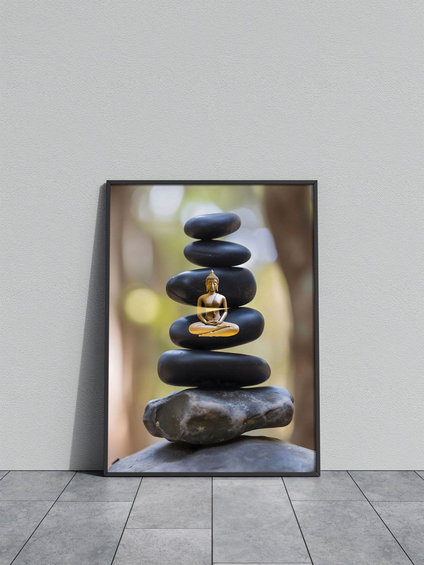 Buddha Rock balancing Asian Style Poster | Wall Art for Home & Office | High-Quality Print - High-quality vinyl ski