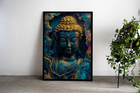 Buddha Statue Art Asian Style Poster | Wall Art for Home & Office | High-Quality Print - High-quality vinyl skin wr