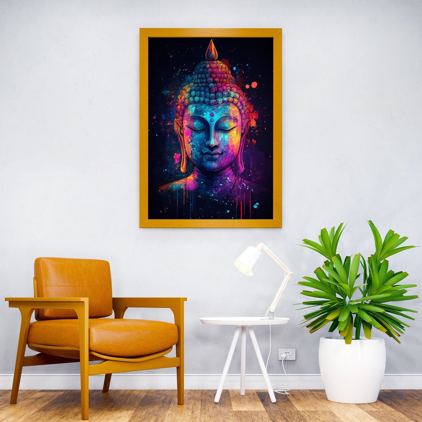 Buddha Watercolor Art Asian Style Poster | Wall Art for Home & Office | High-Quality Print - High-quality vinyl ski