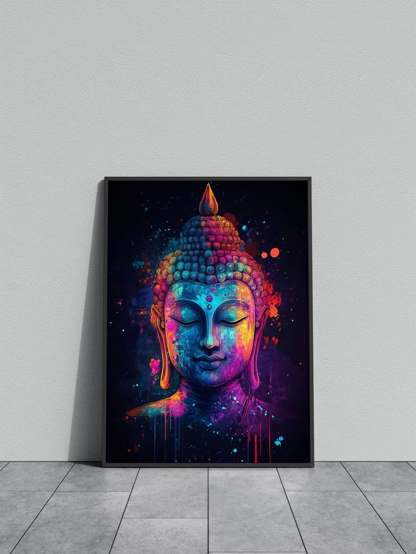 Buddha Watercolor Art Asian Style Poster | Wall Art for Home & Office | High-Quality Print - High-quality vinyl ski