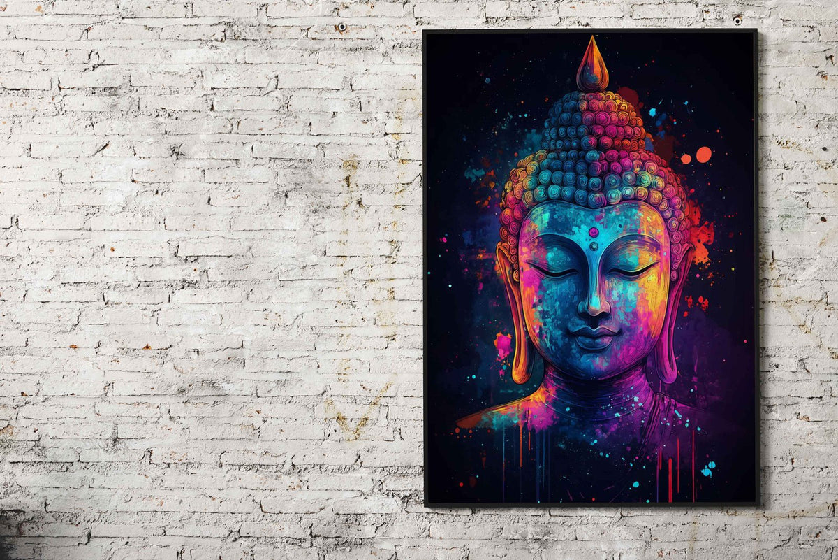 Buddha Watercolor Art Asian Style Poster | Wall Art for Home & Office | High-Quality Print - High-quality vinyl ski