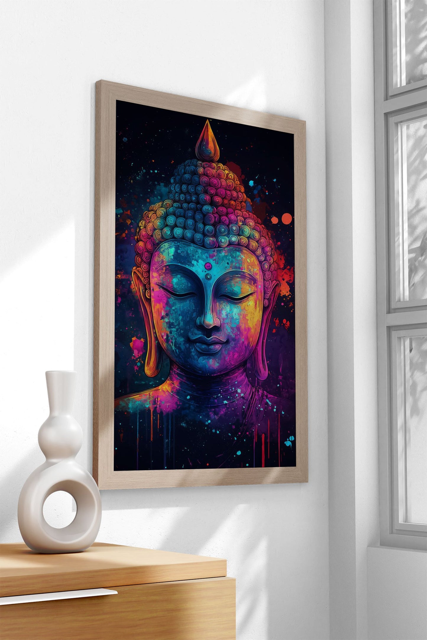 Buddha Watercolor Art Asian Style Poster | Wall Art for Home & Office | High-Quality Print - High-quality vinyl ski