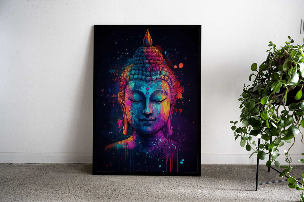 Buddha Watercolor Art Asian Style Poster | Wall Art for Home & Office | High-Quality Print - High-quality vinyl ski