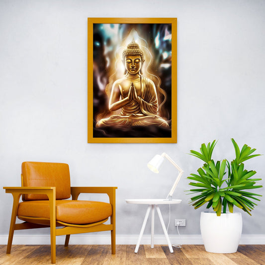 Buddha gold meditation Asian Style Poster | Wall Art for Home & Office | High-Quality Print - High-quality vinyl sk