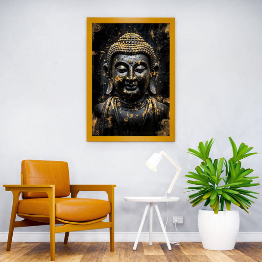 Buddha gold texture Asian Style Poster | Wall Art for Home & Office | High-Quality Print - High-quality vinyl skin 