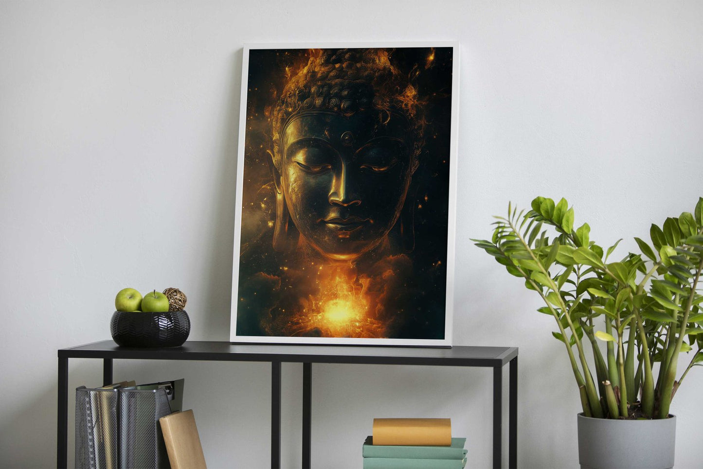 Buddha in Flames Asian Style Poster | Wall Art for Home & Office | High-Quality Print