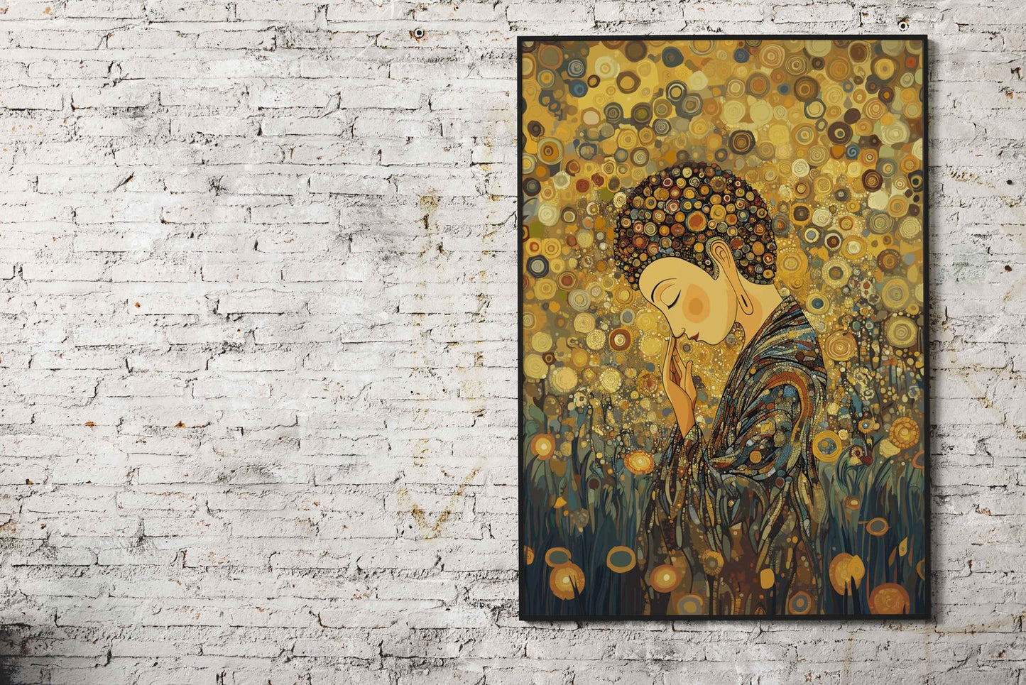 Buddha in Golden Field Asian Style Poster | Wall Art for Home & Office | High-Quality Print