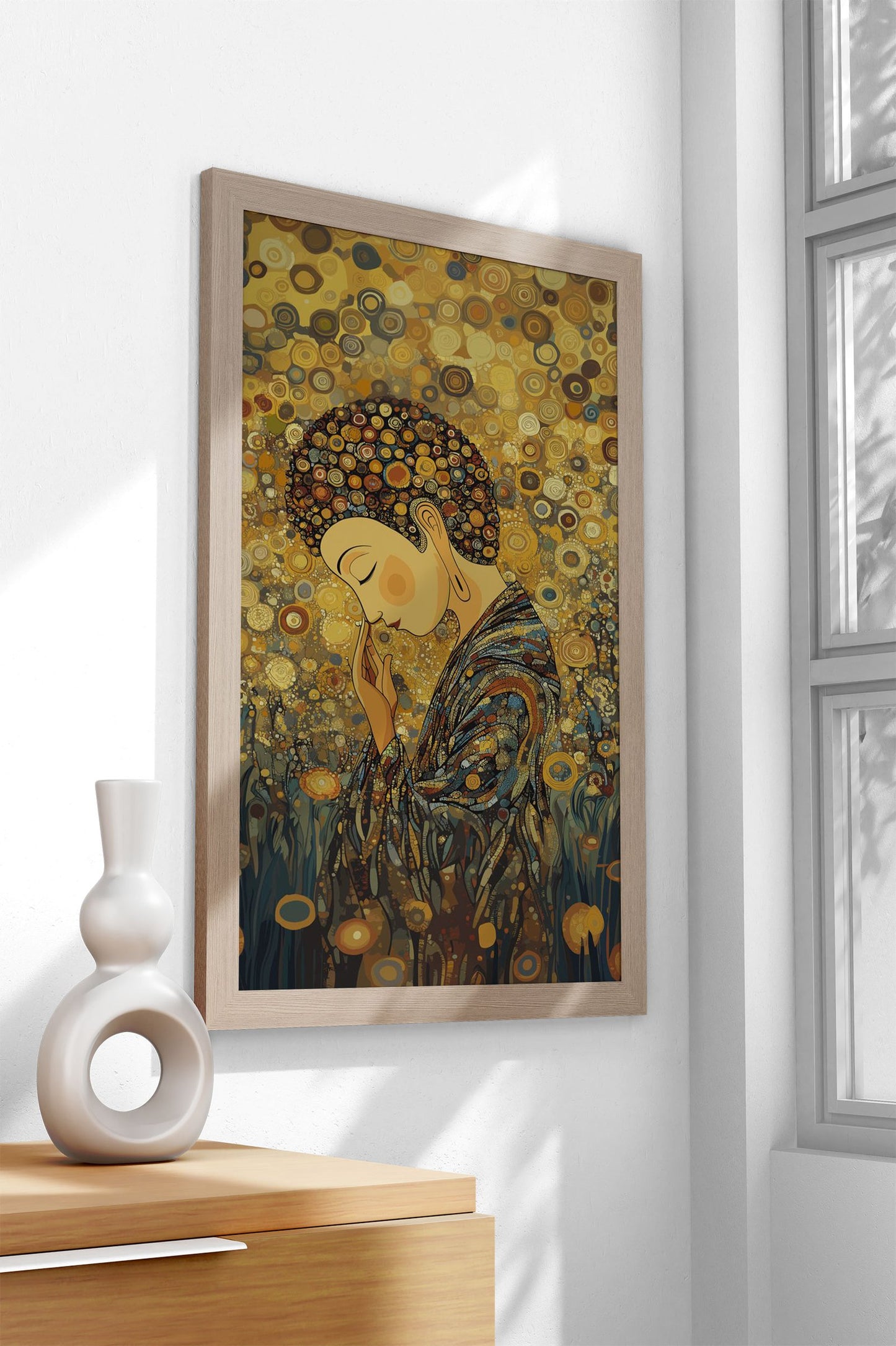 Buddha in Golden Field Asian Style Poster | Wall Art for Home & Office | High-Quality Print