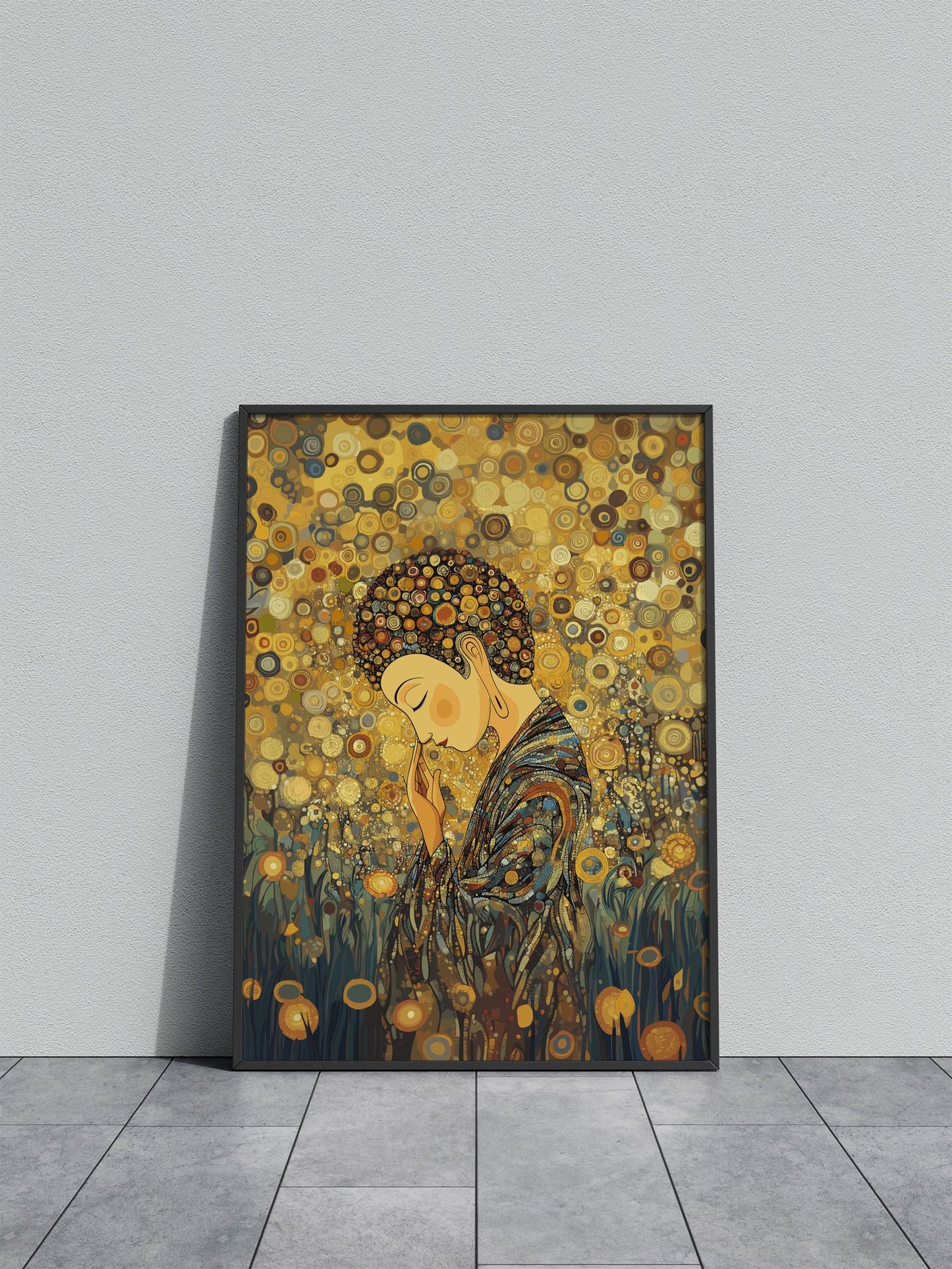 Buddha in Golden Field Asian Style Poster | Wall Art for Home & Office | High-Quality Print