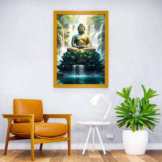 Buddha lotus in forest Asian Style Poster | Wall Art for Home & Office | High-Quality Print - High-quality vinyl sk