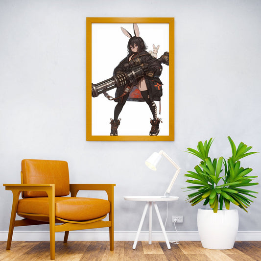 Bunny Battle Queen Asian Style Poster | Wall Art for Home & Office | High-Quality Print - High-quality vinyl skin w