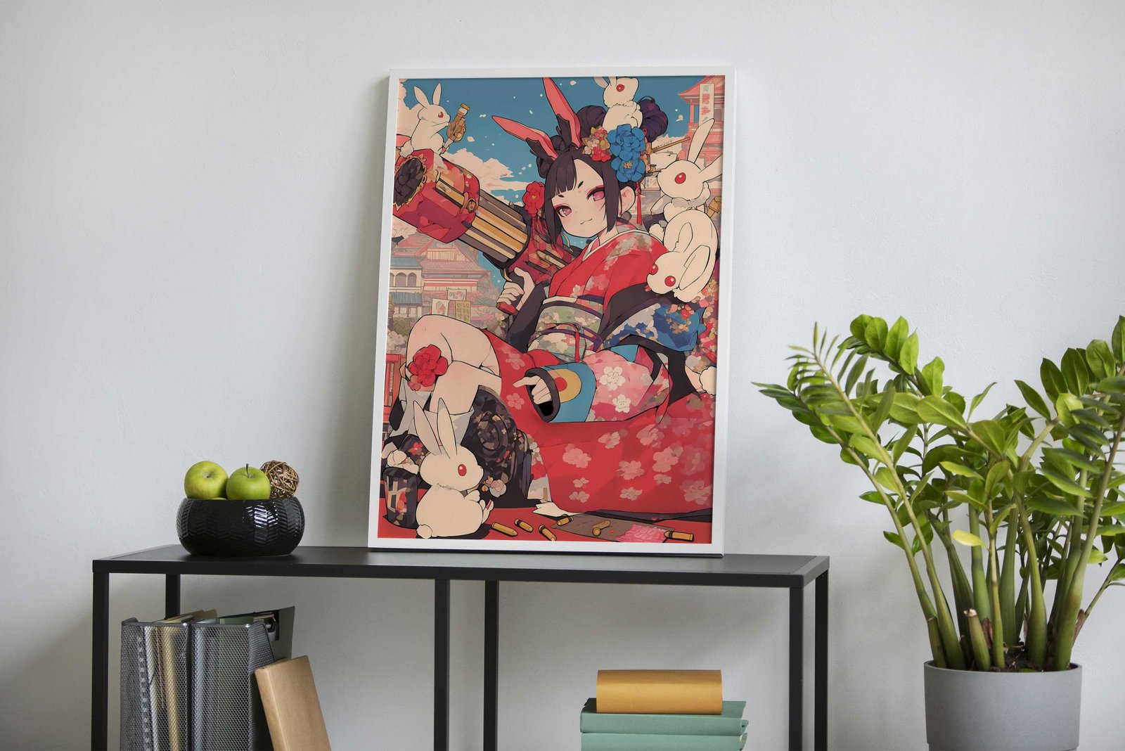 Bunny Blaster Geisha Asian Style Poster | Wall Art for Home & Office | High-Quality Print - High-quality vinyl skin