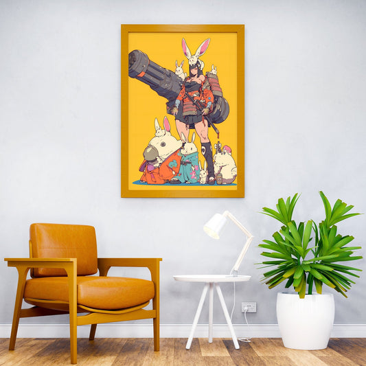 Bunny Gang Girl Asian Style Poster | Wall Art for Home & Office | High-Quality Print - High-quality vinyl skin wrap