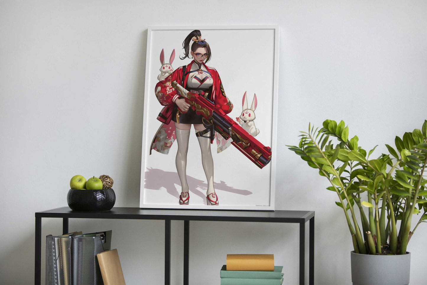 Bunny Geisha Blaster Asian Style Poster | Wall Art for Home & Office | High-Quality Print - High-quality vinyl skin