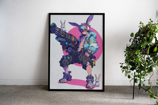 Bunny Vanguard Anime Asian Style Poster | Wall Art for Home & Office | High-Quality Print - High-quality vinyl skin