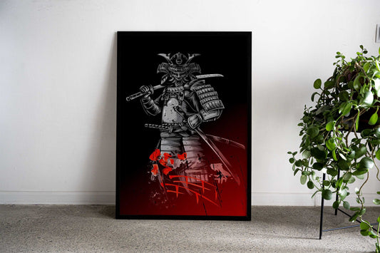 Bushido Shadows Asian Style Poster | Wall Art for Home & Office | High-Quality Print - High-quality vinyl skin wrap