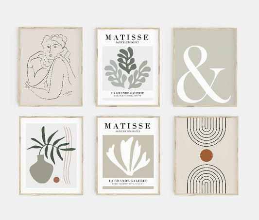 Set of Six Mid-Century Gallery Wall Prints by Henri Matisse