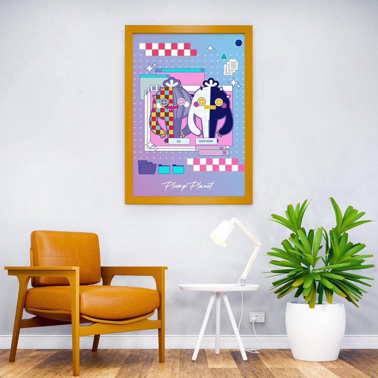 Cactus Buddy Asian Style Poster | Wall Art for Home & Office | High-Quality Print - High-quality vinyl skin wrap de