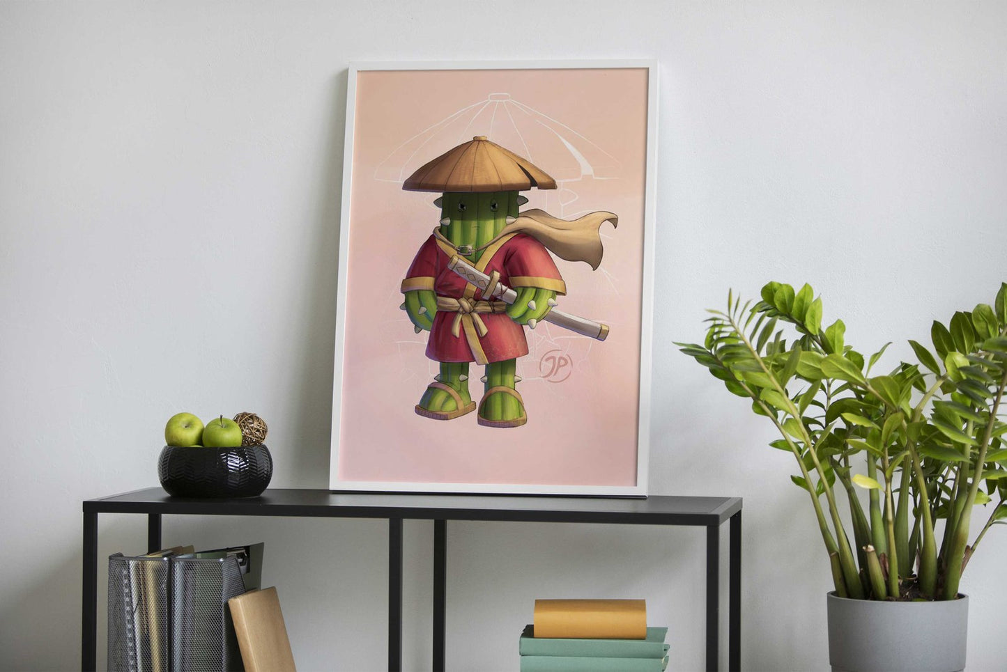 Cactus Samurai Asian Style Poster | Wall Art for Home & Office | High-Quality Print - High-quality vinyl skin wrap 