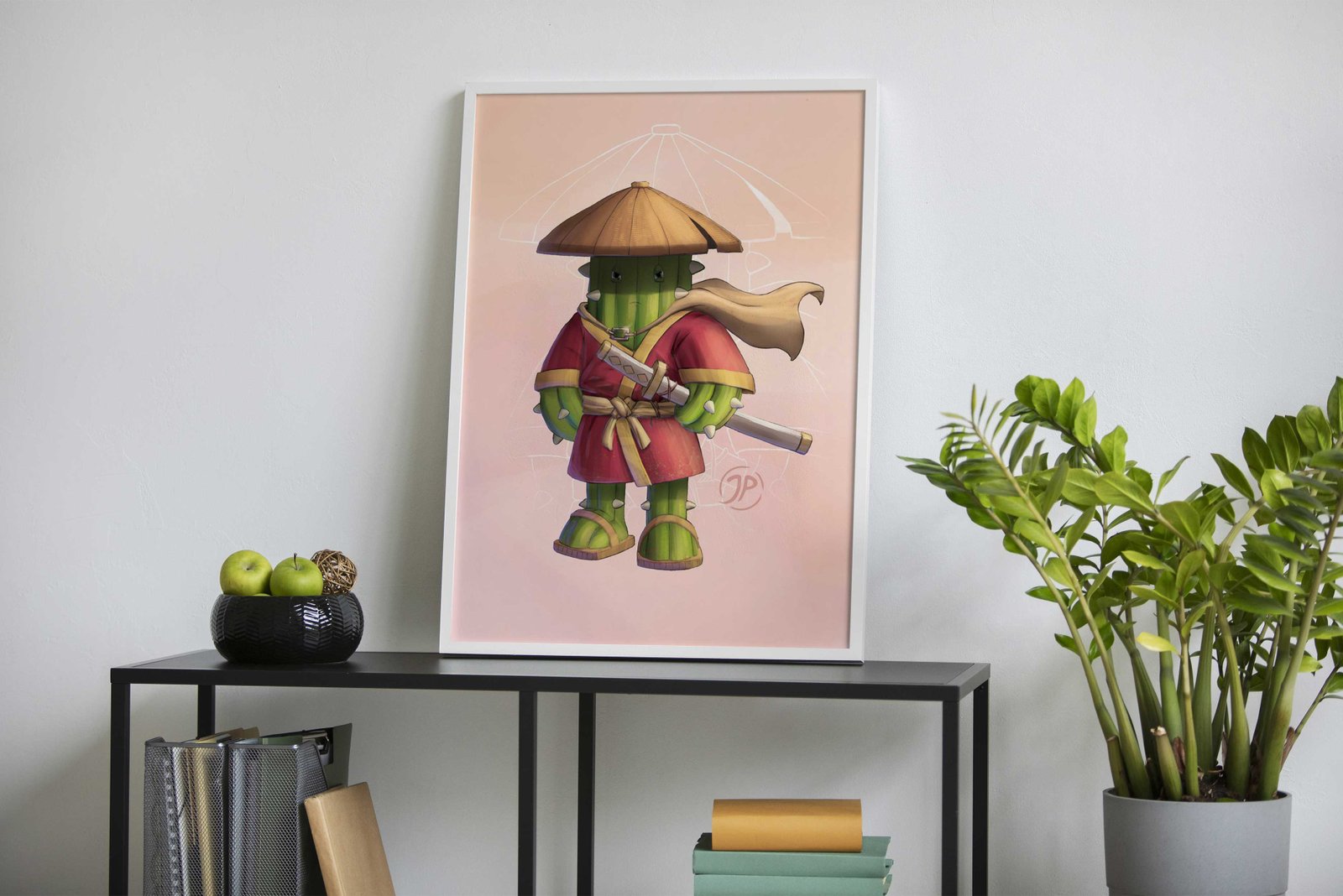 Cactus Samurai Asian Style Poster | Wall Art for Home & Office | High-Quality Print - High-quality vinyl skin wrap 