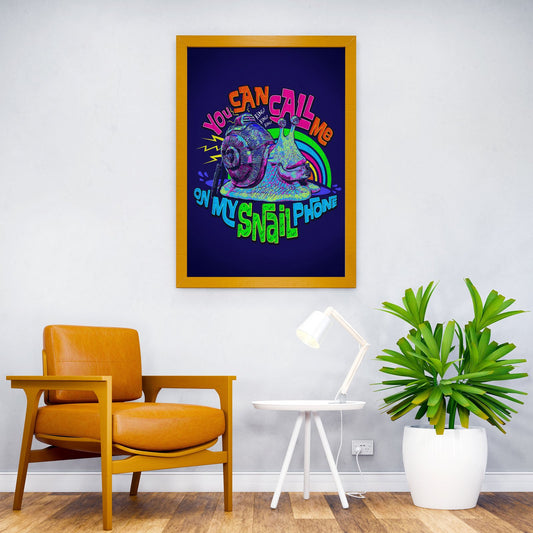Call Me On My Snail Phone Asian Style Poster | Wall Art for Home & Office | High-Quality Print - High-quality vinyl