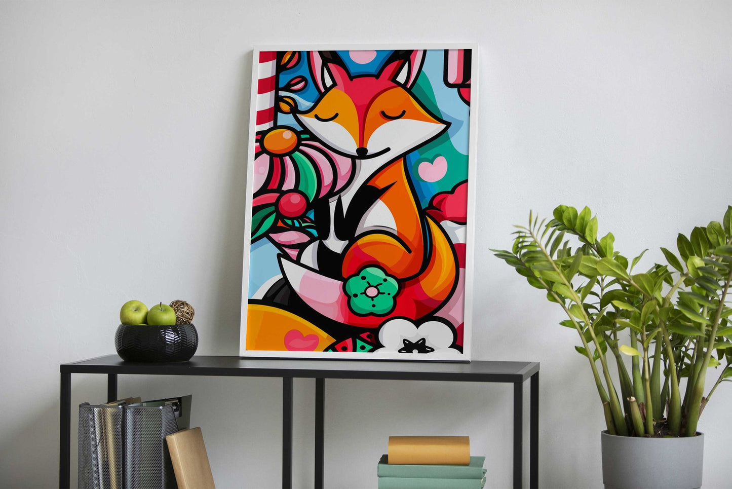 Candy Colored Cute Fox Asian Style Poster | Wall Art for Home & Office | High-Quality Print - High-quality vinyl sk