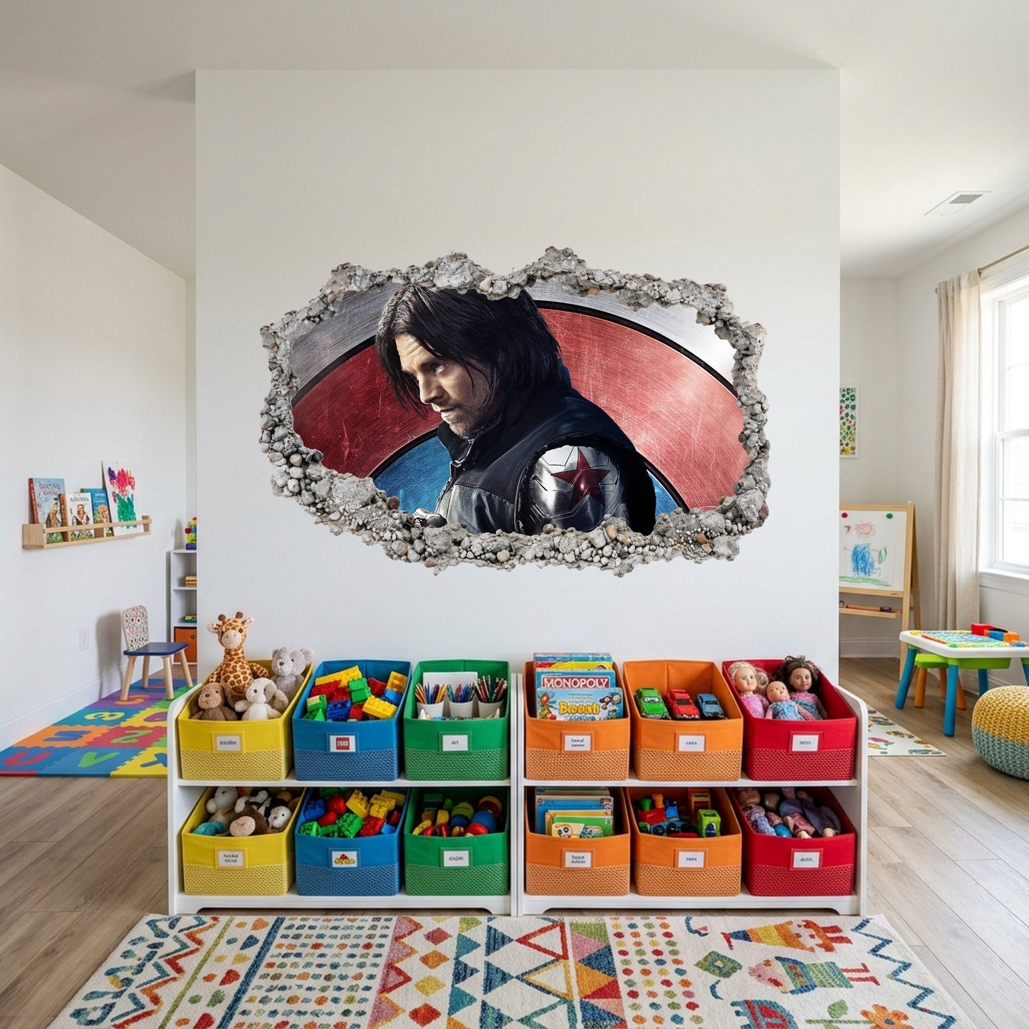 Captain America Iron Man Thor 3D Effect Sticker Vinyl Mural 044