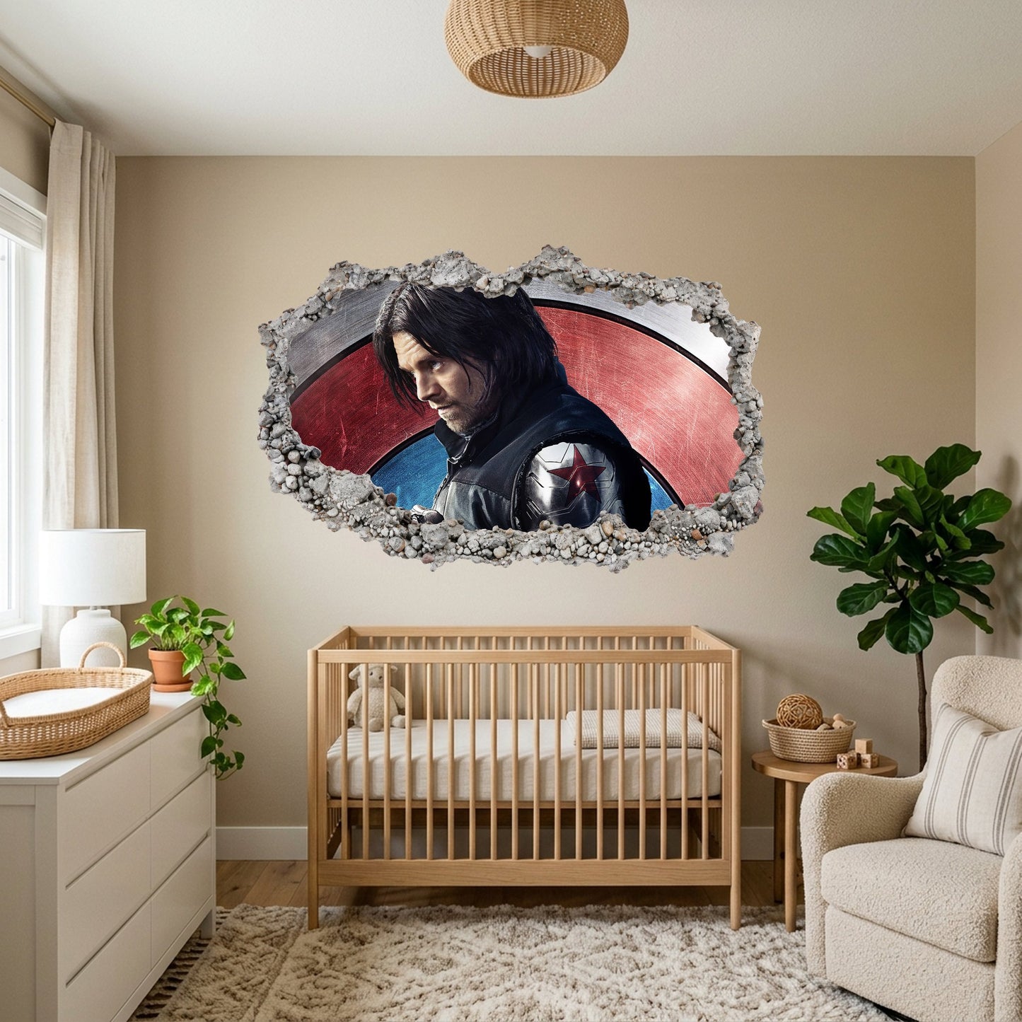 Captain America Iron Man Thor 3D Effect Sticker Vinyl Mural 044