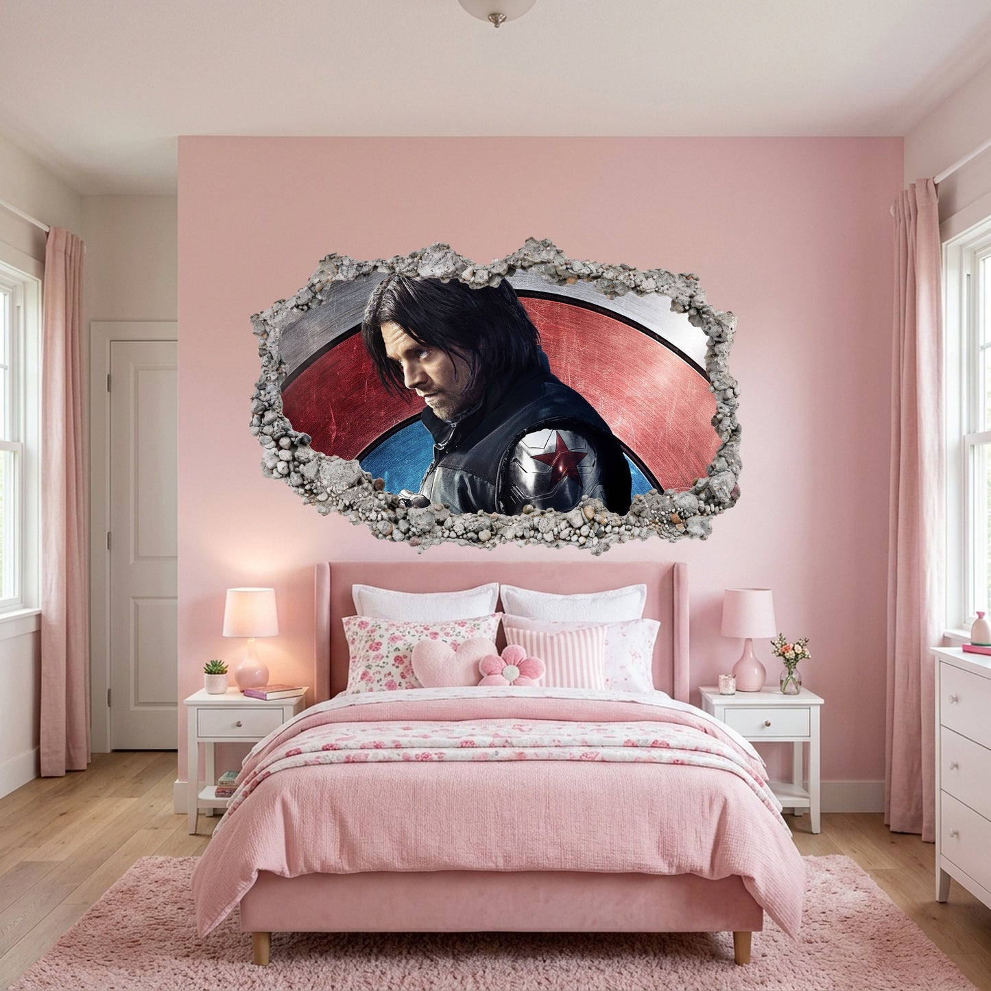 Captain America Iron Man Thor 3D Effect Sticker Vinyl Mural 044