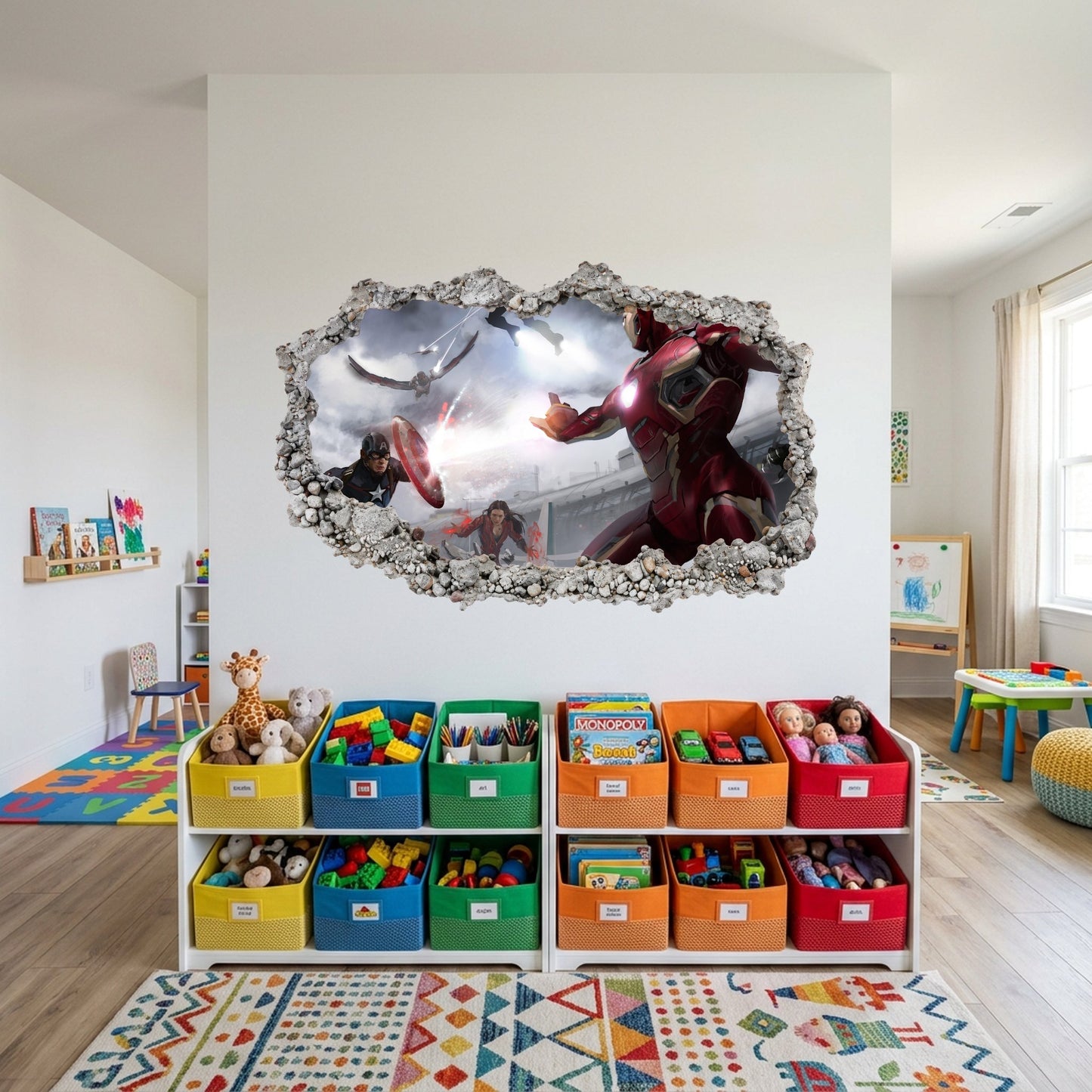Captain America Iron Man Thor Vinyl Mural Playroom Art Decal 015