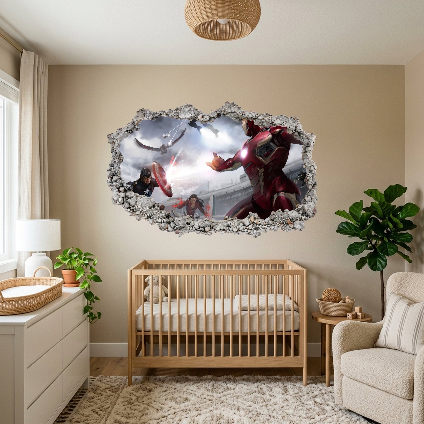 Captain America Iron Man Thor Vinyl Mural Playroom Art Decal 015