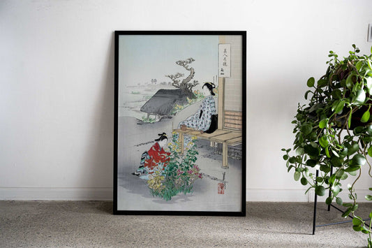 Caring the Chrysanthemum Asian Style Poster | Wall Art for Home & Office | High-Quality Print - High-quality vinyl 