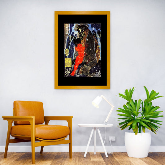 Carp Under a Waterfall Asian Style Poster | Wall Art for Home & Office | High-Quality Print - High-quality vinyl sk