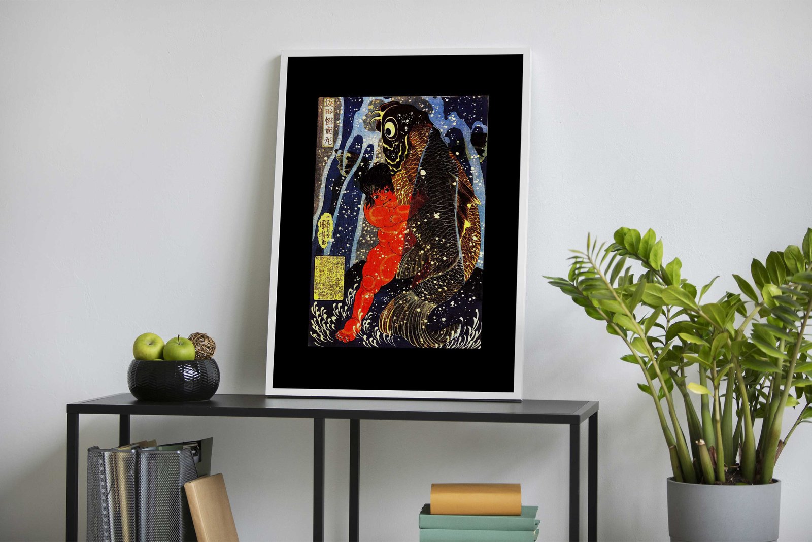 Carp Under a Waterfall Asian Style Poster | Wall Art for Home & Office | High-Quality Print - High-quality vinyl sk