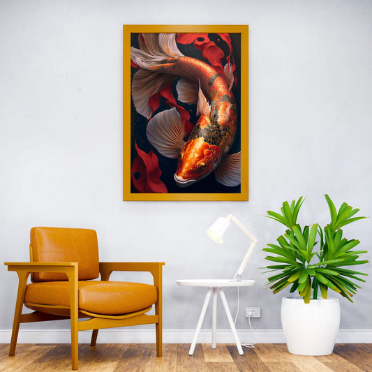 Carpe Koi Fish Asian Style Poster | Wall Art for Home & Office | High-Quality Print - High-quality vinyl skin wrap 