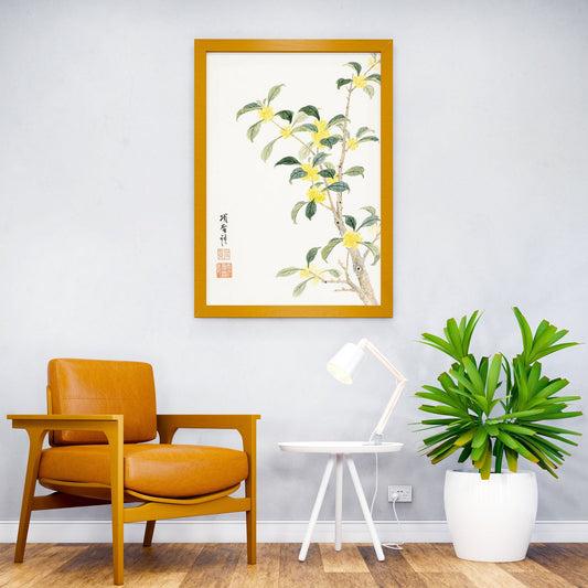 Cassia Blossom Asian Style Poster | Wall Art for Home & Office | High-Quality Print - High-quality vinyl skin wrap 