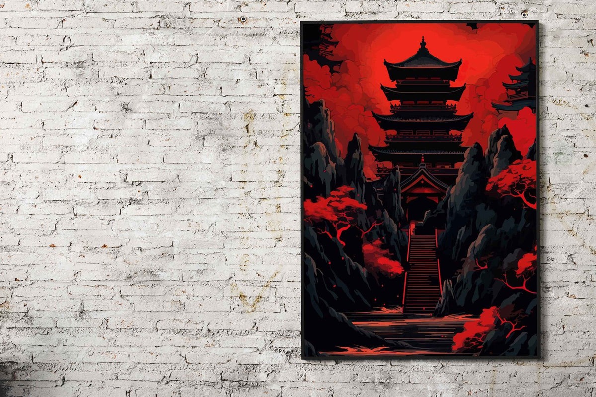 Castle Anime Jujutsu Asian Style Poster | Wall Art for Home & Office | High-Quality Print - High-quality vinyl skin