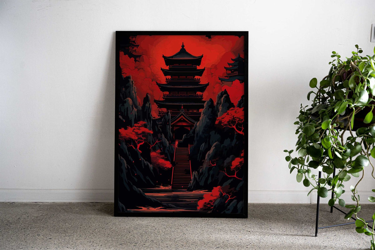 Castle Anime Jujutsu Asian Style Poster | Wall Art for Home & Office | High-Quality Print - High-quality vinyl skin