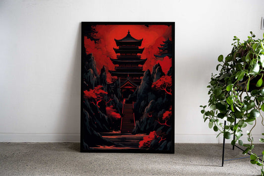 Castle Anime Jujutsu Asian Style Poster | Wall Art for Home & Office | High-Quality Print - High-quality vinyl skin