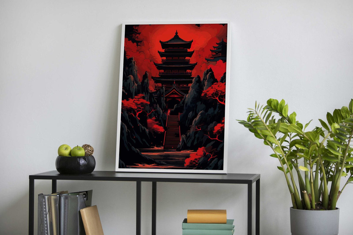 Castle Anime Jujutsu Asian Style Poster | Wall Art for Home & Office | High-Quality Print - High-quality vinyl skin