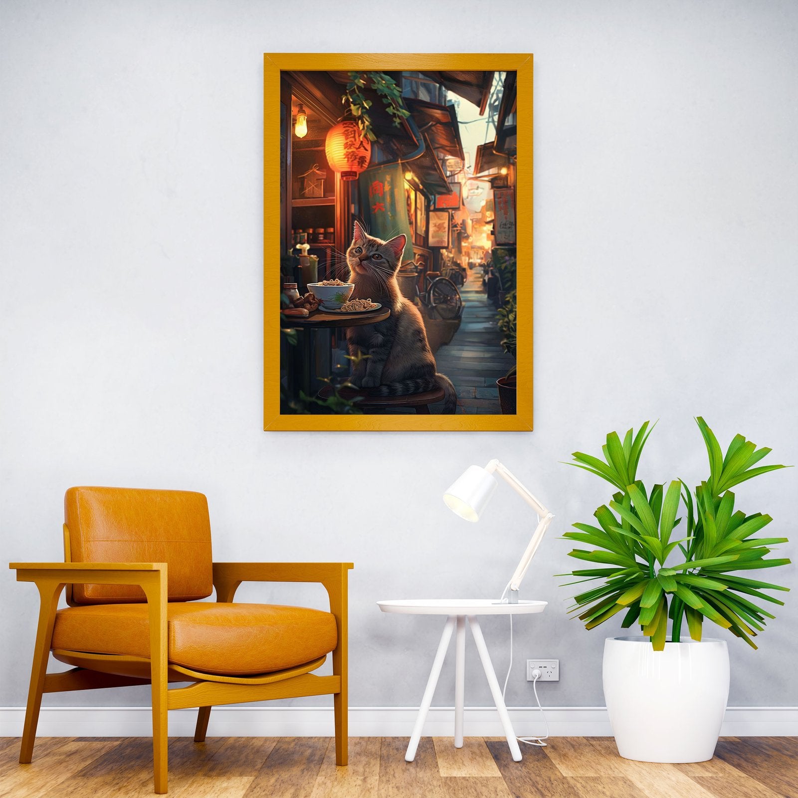 Cat Asia Ramen Village Asian Style Poster | Wall Art for Home & Office | High-Quality Print - High-quality vinyl sk