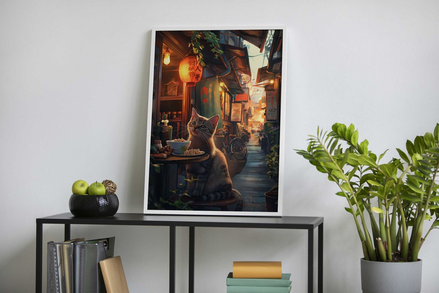 Cat Asia Ramen Village Asian Style Poster | Wall Art for Home & Office | High-Quality Print - High-quality vinyl sk