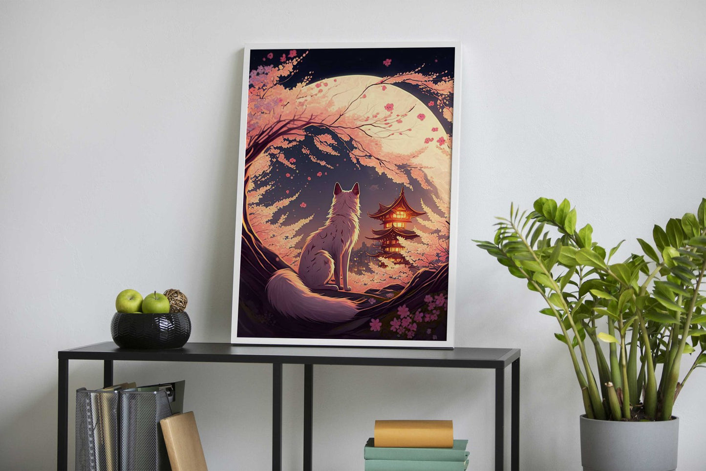 Cat Cherry Blossoms Asian Style Poster | Wall Art for Home & Office | High-Quality Print