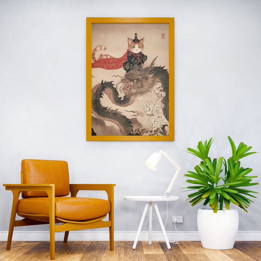 Cat Dragon Japanese Asian Style Poster | Wall Art for Home & Office | High-Quality Print - High-quality vinyl skin 